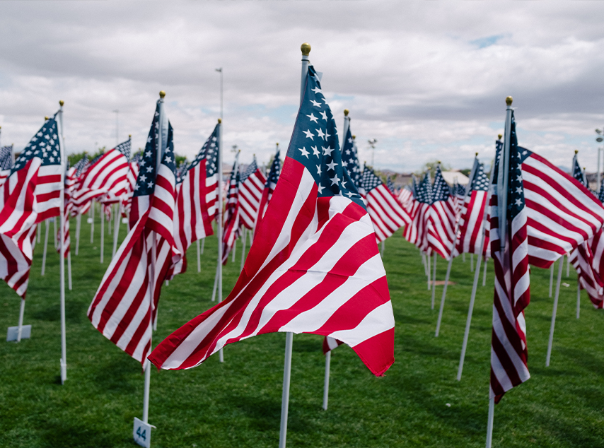 flags for veterans celebration