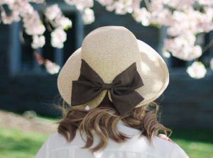 Spring bonnet with bow