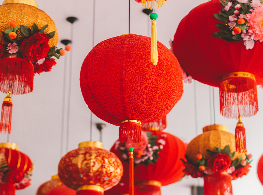 Chinese New Year lanterns hanging